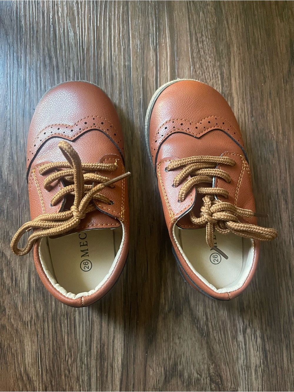MEC Kids Tan/Brown Dress Lace-Up Oxfords
